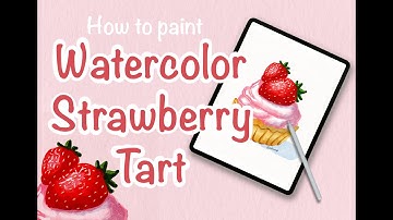 How to Paint a Strawberry Tart | Digital Watercolor Art in Procreate
