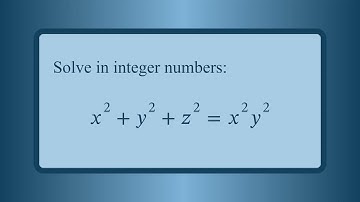 Solve in integers:  x²+y²+z²=x²y²