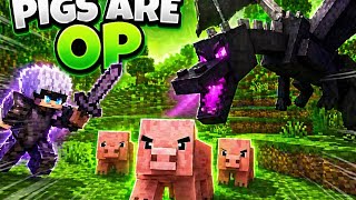 Minecraft But Pigs drop op item 