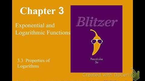 Precalc 3.3 - Properties of Logarithms