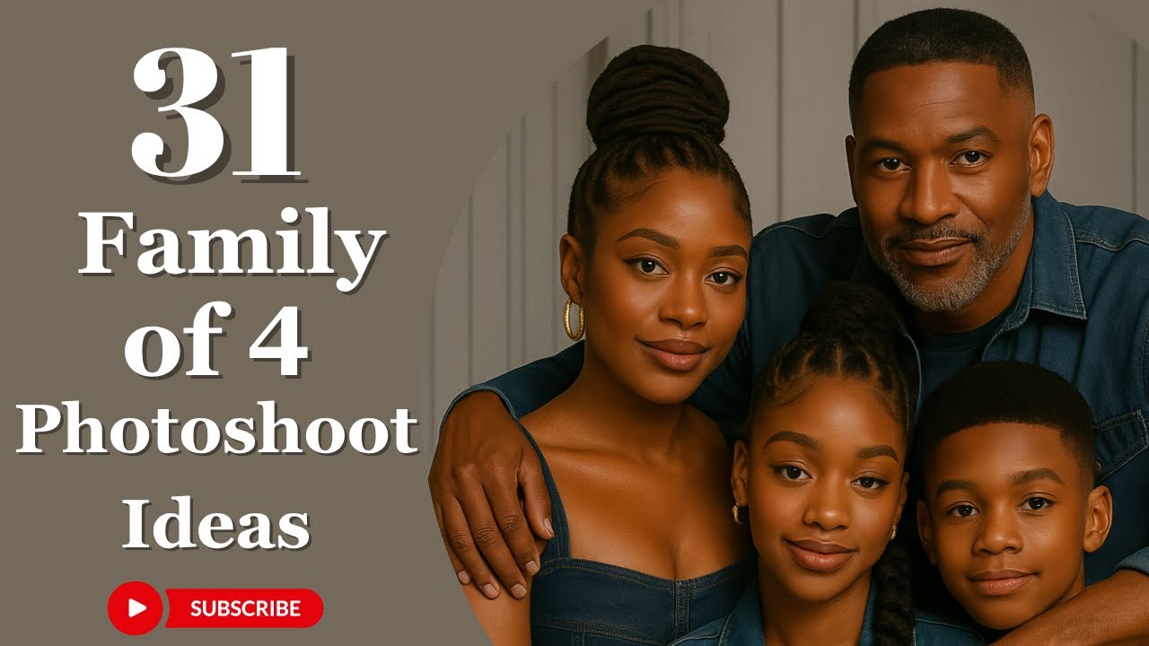 Family of 4 Photoshoot Poses | Family Photoshoot Ideas You’ll Love