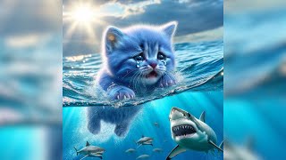 Cat in danger 🐈 🐬 #viralshorts #catstories #cat