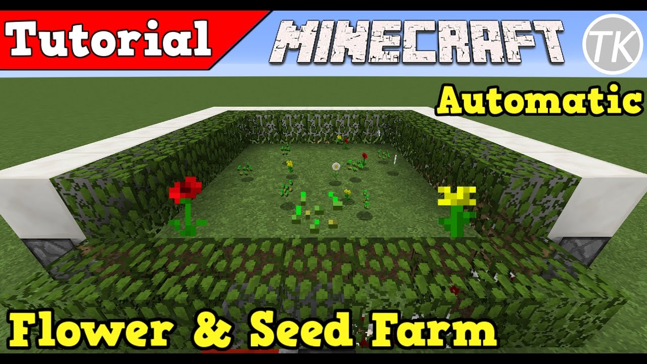 AUTOMATIC Flower & Seed Farm! Minecraft Tutorial - YouTube