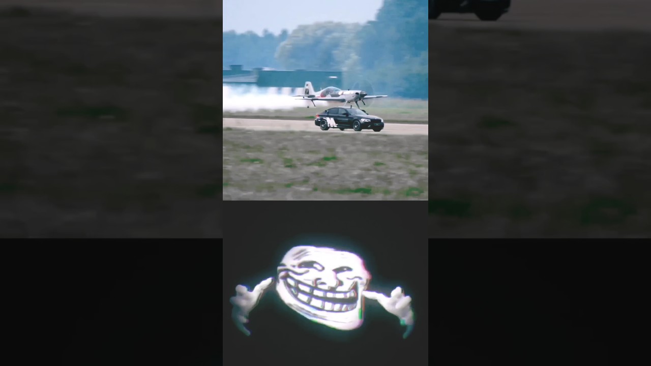 BMW vs plane drag race 😰☠️☠️😮 