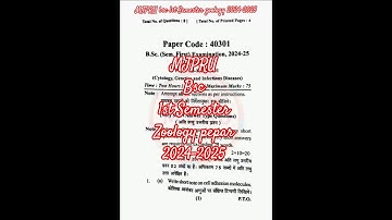 bsc 1st Semester zoology pepar 2024-2025 MJPRU