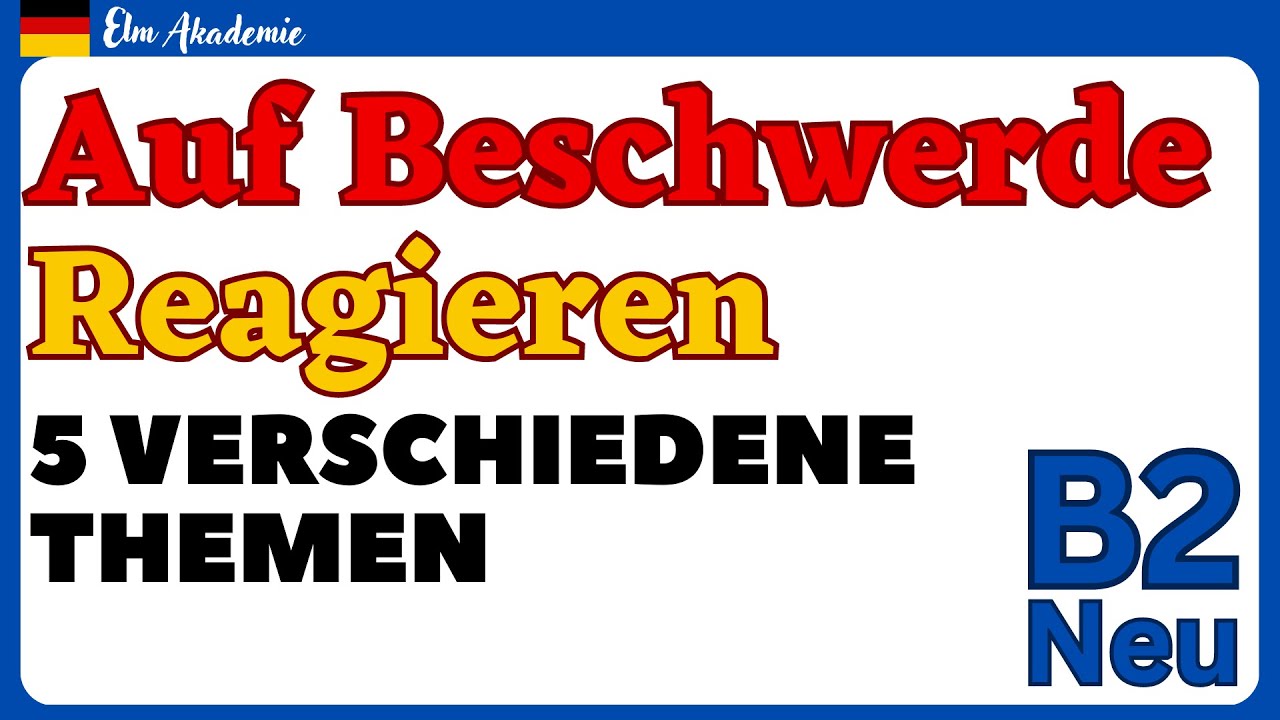 Antwort Auf Eine Beschwerde B2 Auf BESCHWERDE reagieren | TELC B2 für den Beruf | Lesen + Schreiben