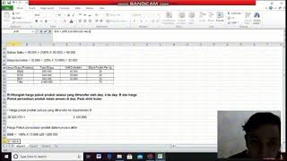 Contoh Soal Cara perhitungan harga pokok produksi proses melalui 2 departemen