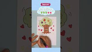 How to Draw a Funny Spring Tree 🌳🌳🌳😍😍😍#drawing #art #draw #youtubeshorts #viral