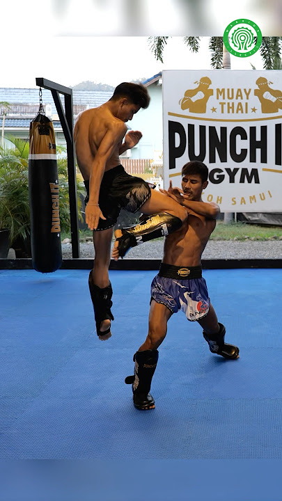 Muay Thai Knockout Shot - Jumping Knee to Counter the Teep with Kru Four & Kru Dam