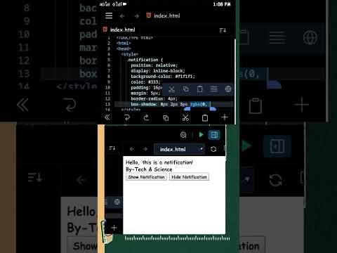 Make A Javascript Button For Notification #css #javascript #codingexample #shorts #coding #python3