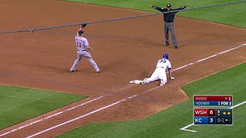 WSH@KC: Escobar scores on fielder