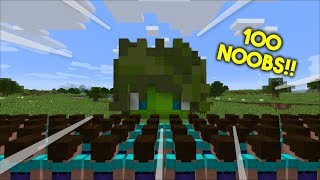 Minecraft 100 Noobs Attack Marie Our Friendly Zombie Girl House Secret Base