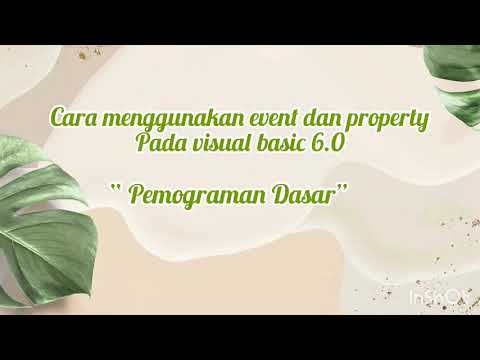 Menggunakan event dan property pada visual basic 6.0