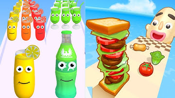 Juice Run vs Sandwich Runner - MAX LEVEL Gameplay Walkthrough (Android,iOS) NEW UPDATE