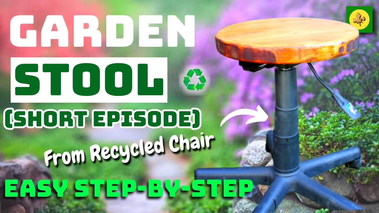 How To Build a GARDEN STOOL - Using Old Office Chair Base - Short Episode - YouTube