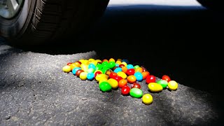 Crushing Crunchy & Soft Things by Car! - EXPERIMENT M&Ms vs Car by Galaxy Experiments 10,824 views 2 years ago 1 minute, 26 seconds