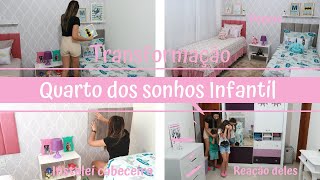 Transformei com decoração sem reforma o quarto Infantil | quarto compartilhado Menina e Menino