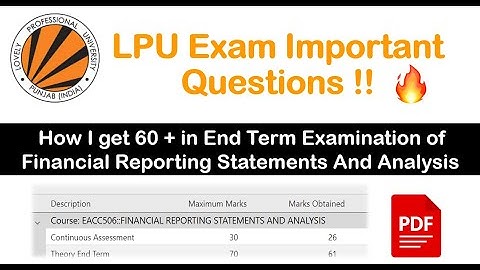 LPU  Financial Reporting Statements & Analysis Important Questions || MBA 1ST SEMESTER||#lpu