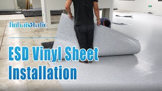 ESD Flooring Installation, ESD Vinyl Sheet Installation - Jinhai Static by Commercial Vinyl Flooring 1,481 views 2 years ago 5 minutes, 22 seconds
