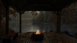 Cozy Cabin Fireplace🔥🌧️Peaceful Rain and Crackling Fire for Restful Sleep | Relaxing Ambient