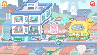 Toca life neighbourhood tour - four apartments new elevator design house and Robo cafe