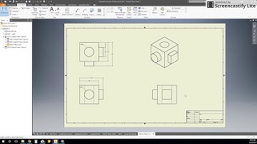 Autodesk 2018 Orthographic Drawing Tutorial - Sketch Plane Cube