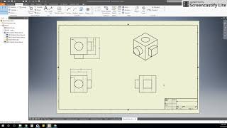 Autodesk 2018 Orthographic Drawing Tutorial - Sketch Plane Cube