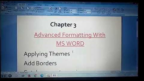 Computer class 6th chapter 3 advance formatting with ms word.