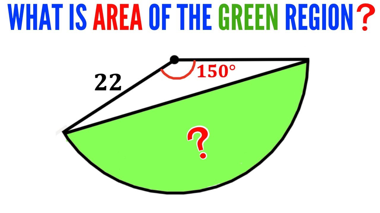 Can you find the area of the Green shaded region? | (Sector and ...