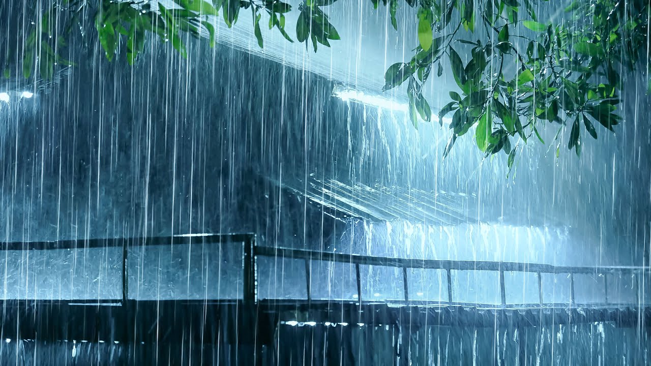 End Your Insomnia in Less Than 3 Minutes | Very Heavy Rain & Powerful Thunder at Night