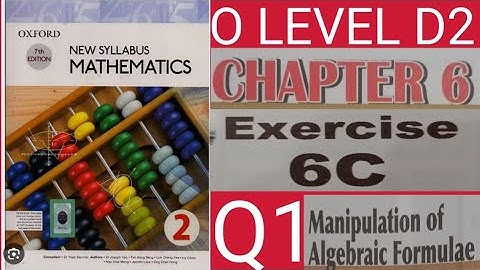 OXFORD 7TH EDITION|NEW SYLLABUS MATHEMATICS 2|EXERCISE 6C| QUESTION 1|O LEVEL| D2MATH|