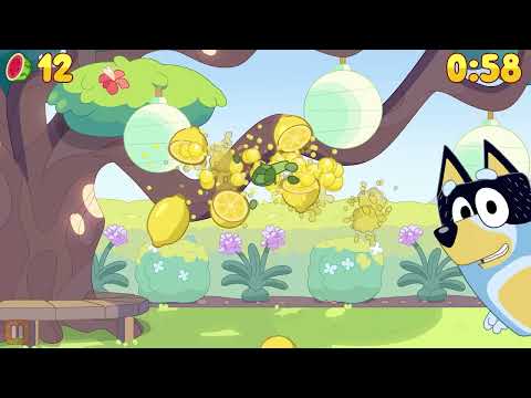Play Fruit NInja!🐾 #Bluey, #Bingo #shorts #kids