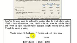 Incremental Cost Analysis - Copiers