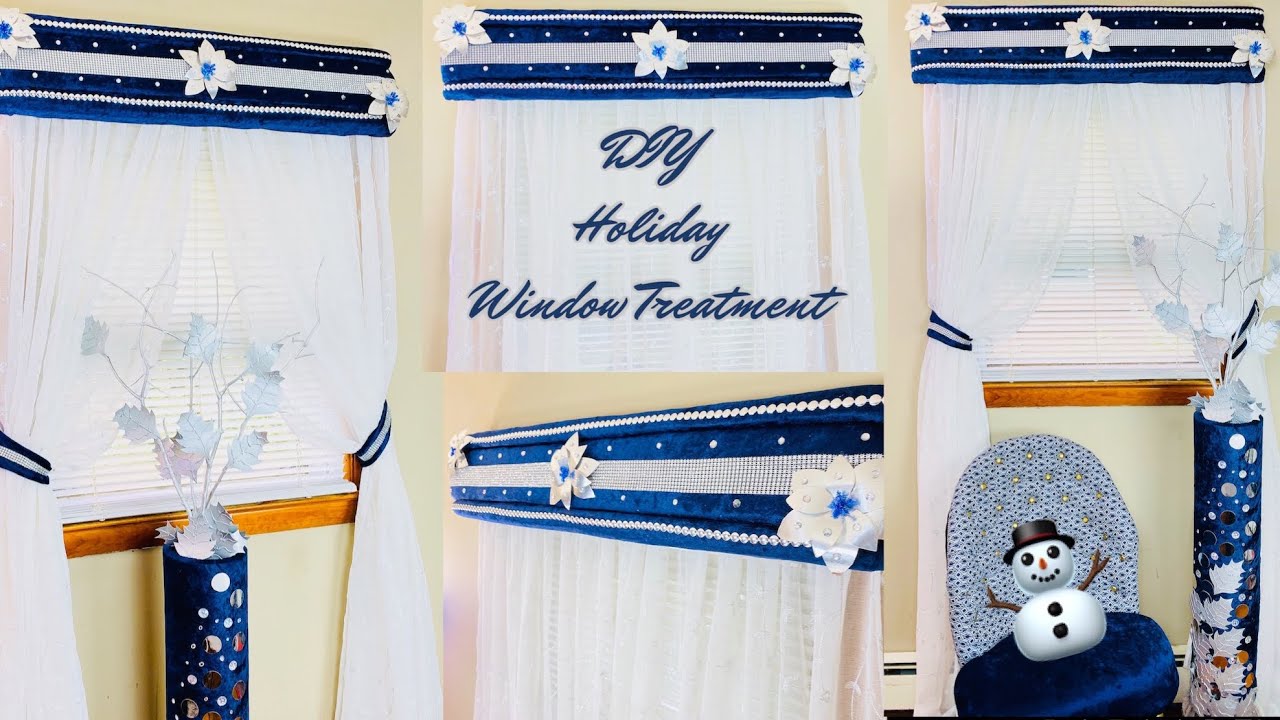 Dollar Tree / Walmart DIY Christmas Glam Tufted Window Treatments 2019