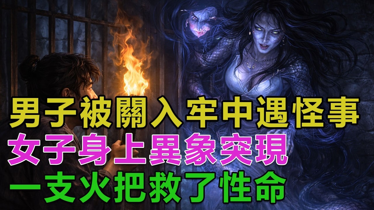 民間故事：男子被關入牢中遇怪事，女子身上異象突現，一支火把救了性命