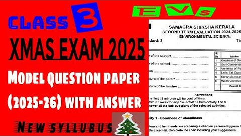 Class 3 EVS Christmas exam question paper|Class 3 EVS Christmas exam question paper 2025| class3