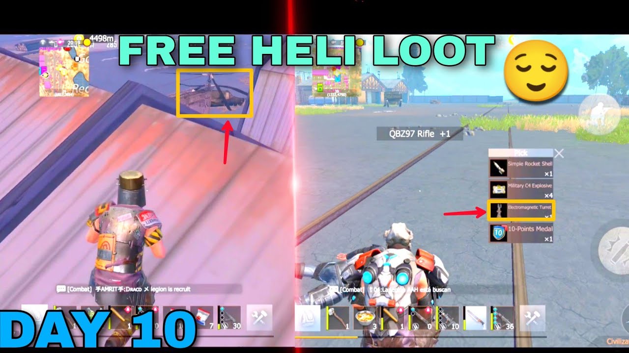 [ DAY 10 ] AVENGER GAVE😯 ELECTROMAGNETIC🤫 TURRET AND FREE HELI LOOT || LAST ISLAND OF SURVIVAL