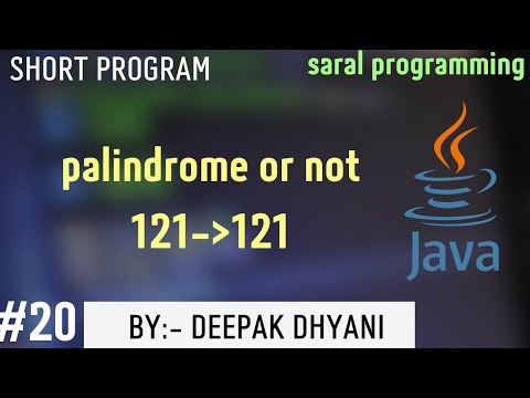 palindrome or not||Number is palindrome or not||java||#coding ||#20
