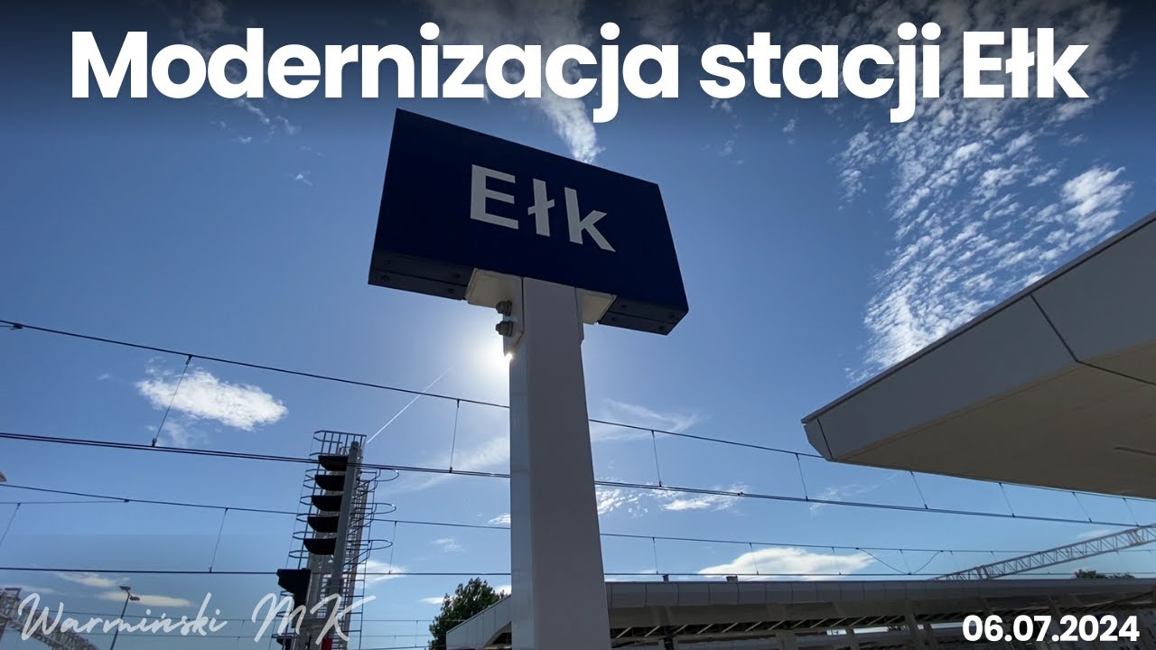 Modernizacja stacji kolejowej PKP Ełk. 06.07.2024 - Postępy prac na peronach stacji w Ełku