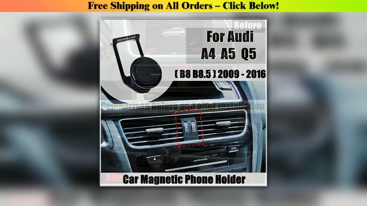 Car Phone Holder For Audi A4 A5 Q5 B8 B8.5 2009-2016 Air Vent Mount Magnet Bracket 360 Rotatable