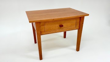 Cherry End Table - Game Table, with Continuous Wood Grain Drawer Front