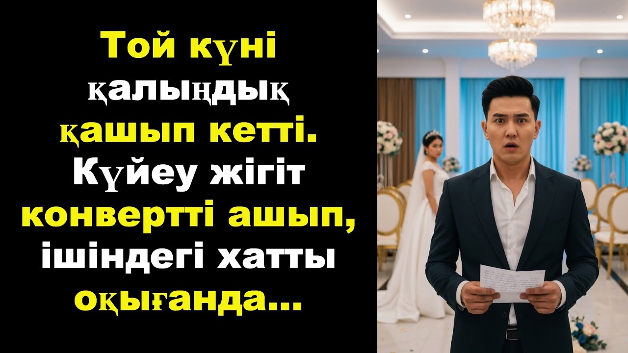 Той күні қалыңдық қашып кетті. Күйеу жігіт конвертті ашып, ішіндегі хатты оқығанда