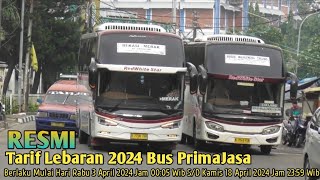 TÈRMINAL BEKASI | UPDATE TARIF BUS PRIMAJASA LEBARAN 2024 DARI BEKASI KE SEMUA TUJUAN