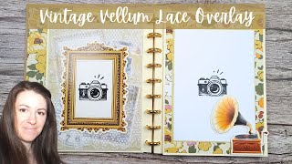 Beautiful Vintage Lace Vellum Page | Disc Bound Album