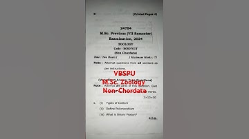 VBS Purvanchal University // M.Sc. zoology question paper 2024// Non Chordata
