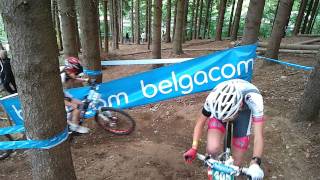 Stoumont - Belgacom MTB cup - Debutants 1e klim na startloop