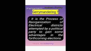 Gerrymandering ? | Parliamentary term #gerrymandering | Indian Polity GK