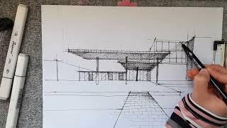 Drawing a beautiful building with very simple lines ..amazing result by Architectural sketches 642 views 2 months ago 7 minutes