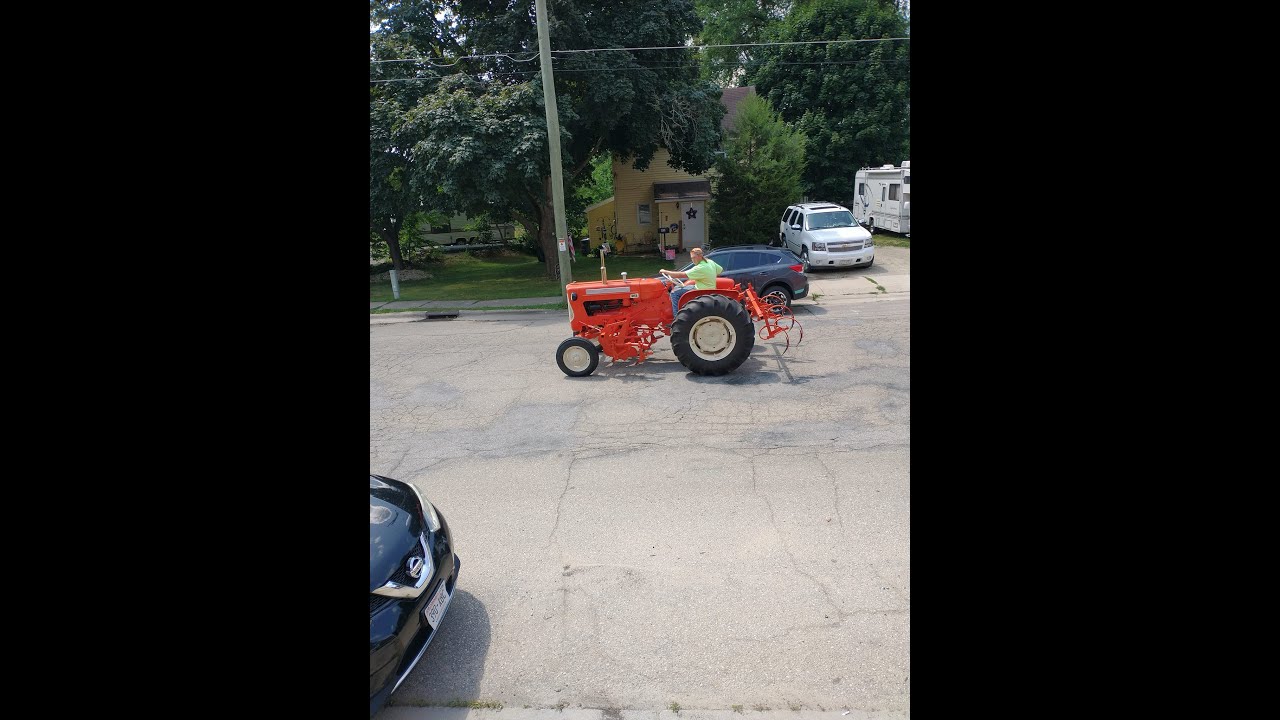 15th Annual Utica Tractor Drive. River view of leaving Stoughton Fair