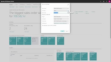 My Settings in the menu bar - Microsoft Dynamics 365 Business Central